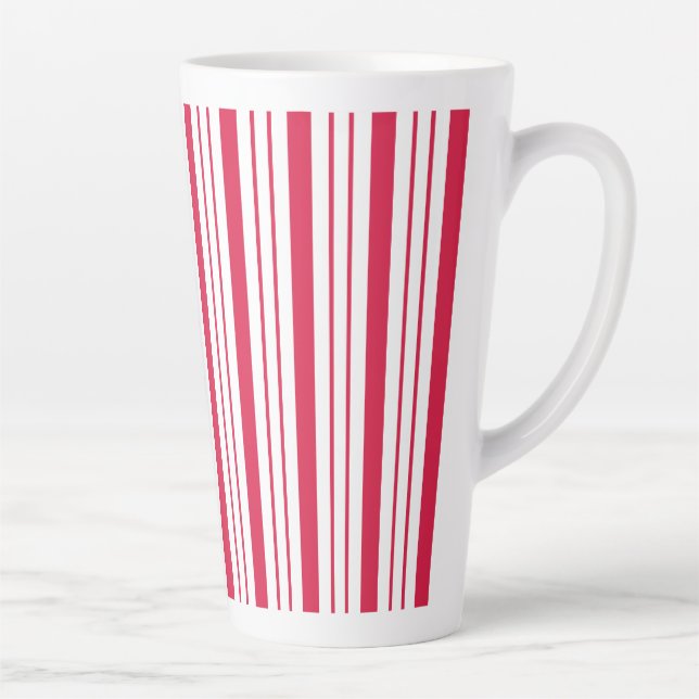 Caneca De Café Latte Large Peppermint Striped Latte Mug (Direita)