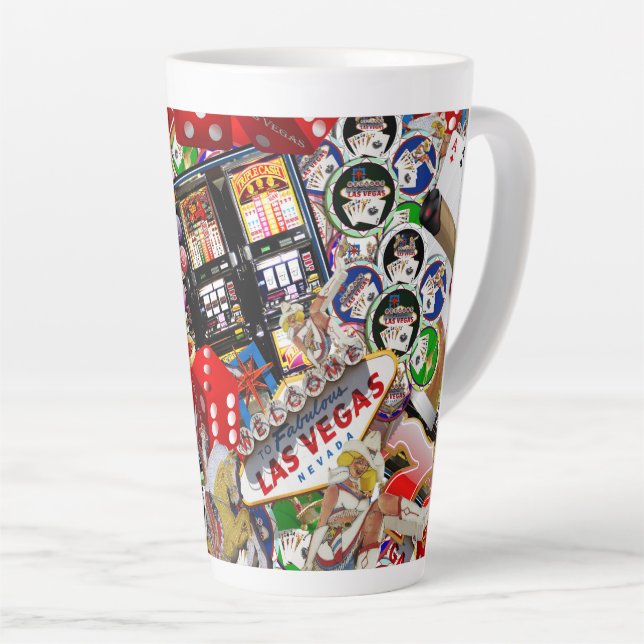 Caneca De Café Latte Las VegasIcons - Gamblers Delight (Ângulo direito)