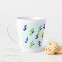 Caneca De Café Latte Lata/Borboletas