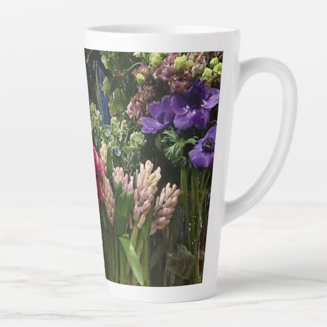 Caneca De Café Latte Lata com Bela Flor Comprada Blooms (Direita)