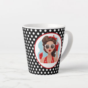Caneca De Café Latte Lata da mulher retrô