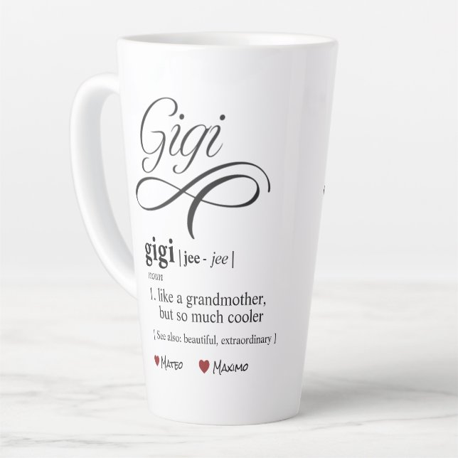 Caneca De Café Latte Lata de Definição Gigi (Ângulo esquerdo)