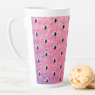 Caneca De Café Latte Lata de Dia das Bruxas Rosa pela Poeta Adiela Akoo