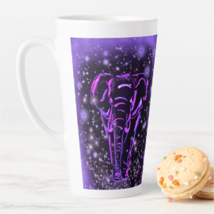 Caneca De Café Latte Lata de Elefante Roxo
