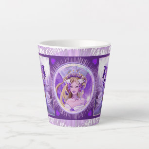 Caneca De Café Latte Lata de fada de Sol Roxo