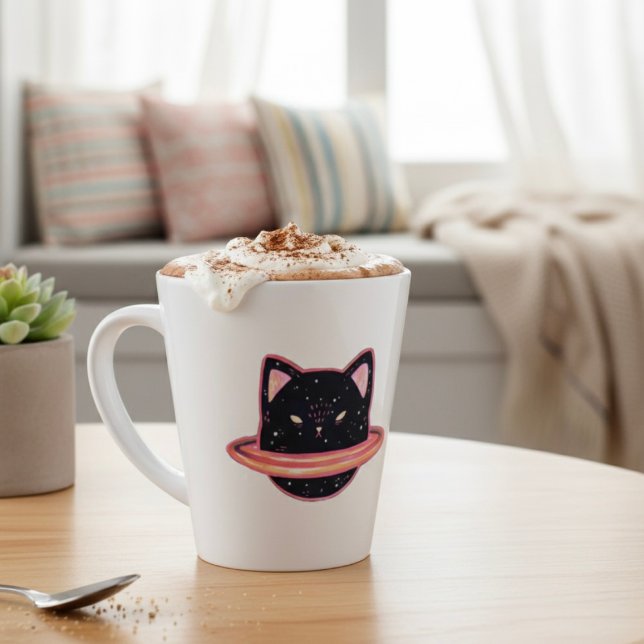 Caneca De Café Latte Lata de Gato Planeta (Criador carregado)