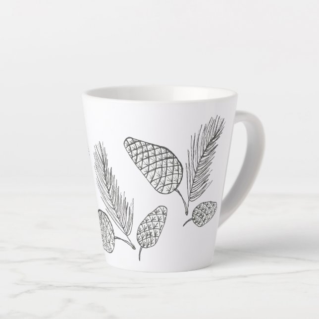 Caneca De Café Latte Lata de Pine Cone (Ângulo direito)