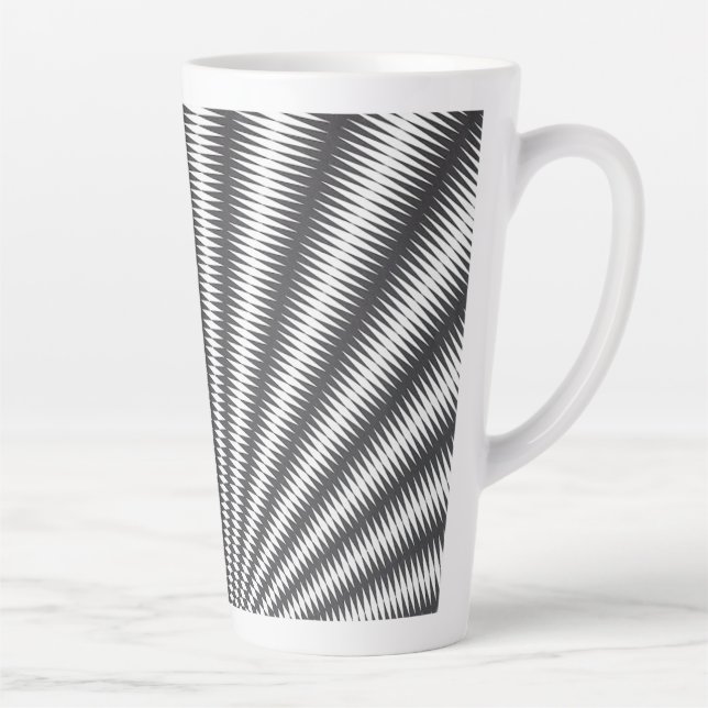 Caneca De Café Latte Lata - Design Geométrico preto e branco (Direita)