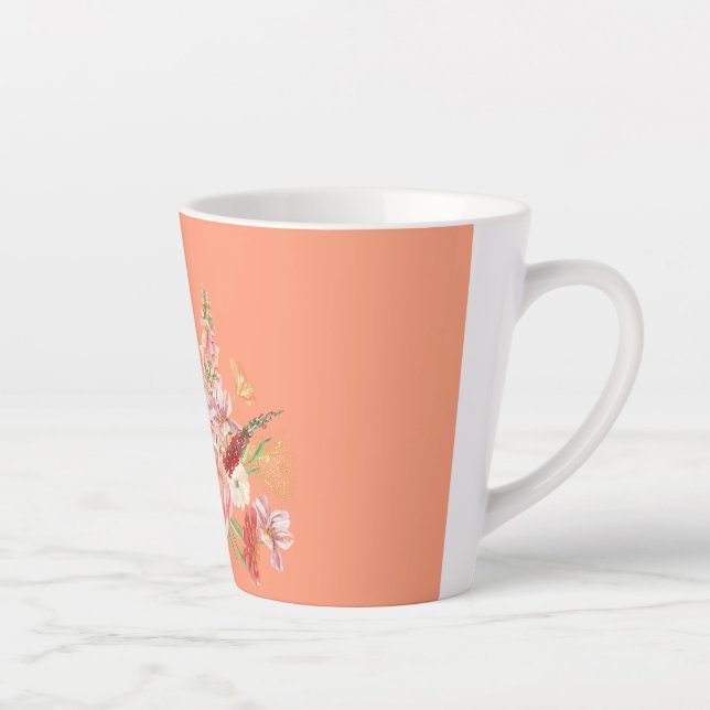 Caneca De Café Latte Lata Flor (Direita)