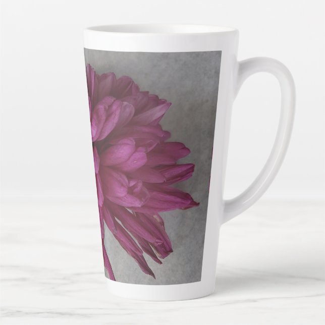 Caneca De Café Latte Lata-Flor Roxa (Direita)