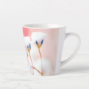 Caneca De Café Latte Lata Floral Rosa Elegante