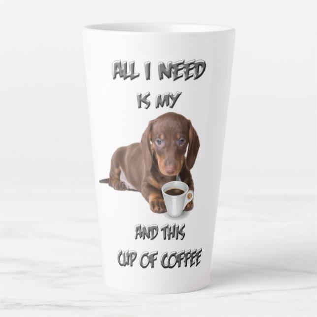 Caneca De Café Latte Lata grande - Dach no meu copo (Frente)