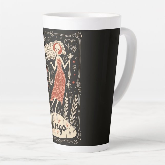 Caneca De Café Latte Lata Grande Virgo Celestial (Ângulo direito)