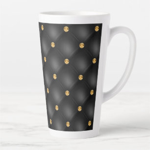 Caneca De Café Latte Lata-Lata Dourada Negra