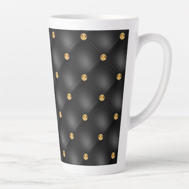 Caneca De Café Latte Lata-Lata Dourada Negra (Direita)