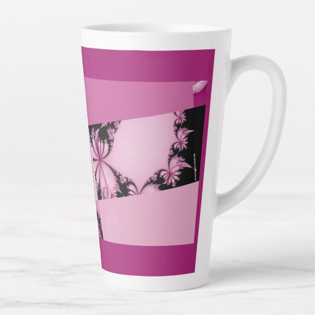 Caneca De Café Latte Lata-Lata-Lata do Jardim Fractal (Direita)