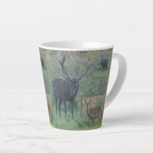 Caneca De Café Latte Lata Latino de Colagem de Veados Vermelhos