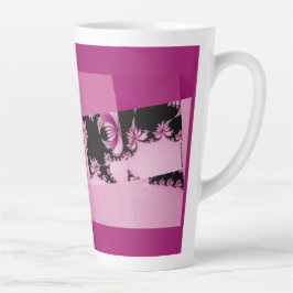 Caneca De Café Latte Lata Latino Rosa-Rosa-do-Jardim Fractal