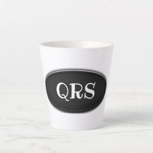 Caneca De Café Latte Lata - Oval Preto com Iniciais