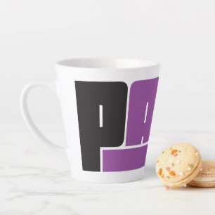 Caneca De Café Latte Lata Pana Preta e Roxa