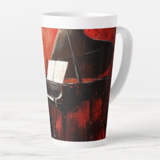 Caneca De Café Latte Latão: 3 Instrumentos com Parede Vermelha