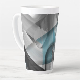 Caneca De Café Latte Latão Abstrato Trend Interior Decor Azul