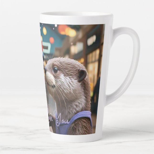 Caneca De Café Latte Latão Mug Ama-Te Muito (Direita)