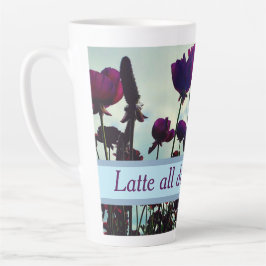 Caneca De Café Latte Latência Floral Divertida