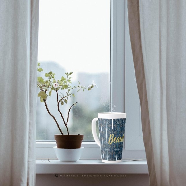 Caneca De Café Latte Latim Latim BONITO pela Poeta Adiela Akoo (Beautiful Latte Mug designed by Poet Adiela Akoo. Browse my store for more fab finds & gr8t buys now)