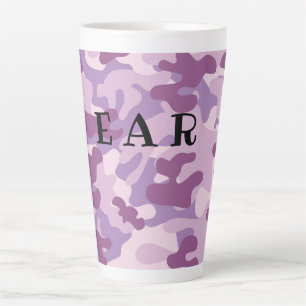 Caneca De Café Latte Latte da Camuflagem Roxa