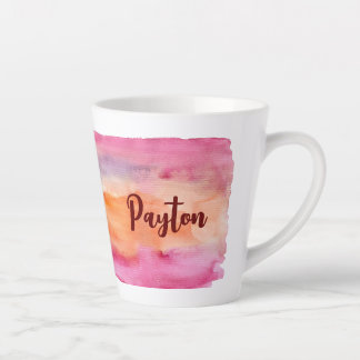 Caneca De Café Latte Latte de 12 oz de Watercolor Blues and Purples