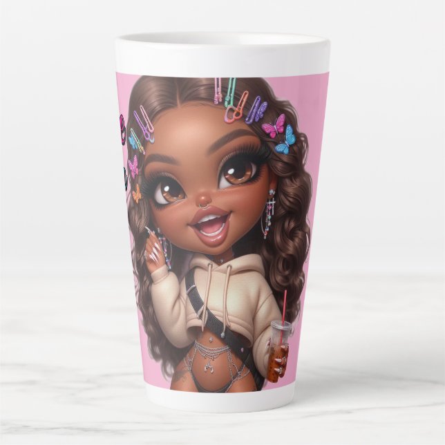 Caneca De Café Latte Latte Lover CHIBI DOLL  (Frente)