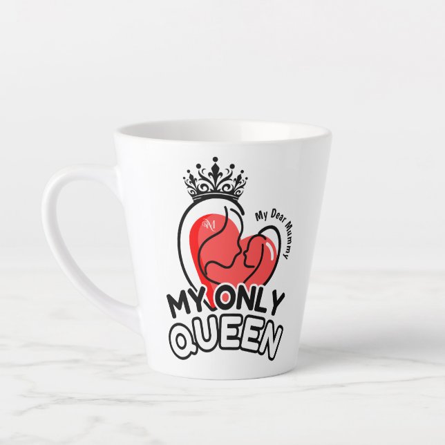 Caneca De Café Latte Latte Mug 12oz: Minha Única Rainha (Esquerda)
