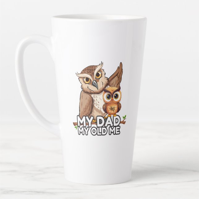 Caneca De Café Latte Latte Mug 17oz: Meu Pai Meu Velho (branco) (Esquerda)