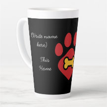 Latte Mug Animal Paw Print