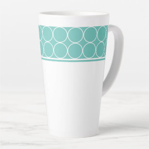 Caneca De Café Latte Latte Mug-Aqua e pontos brancos