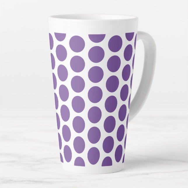 Caneca De Café Latte Latte Mug-Bolinhas (Ângulo direito)