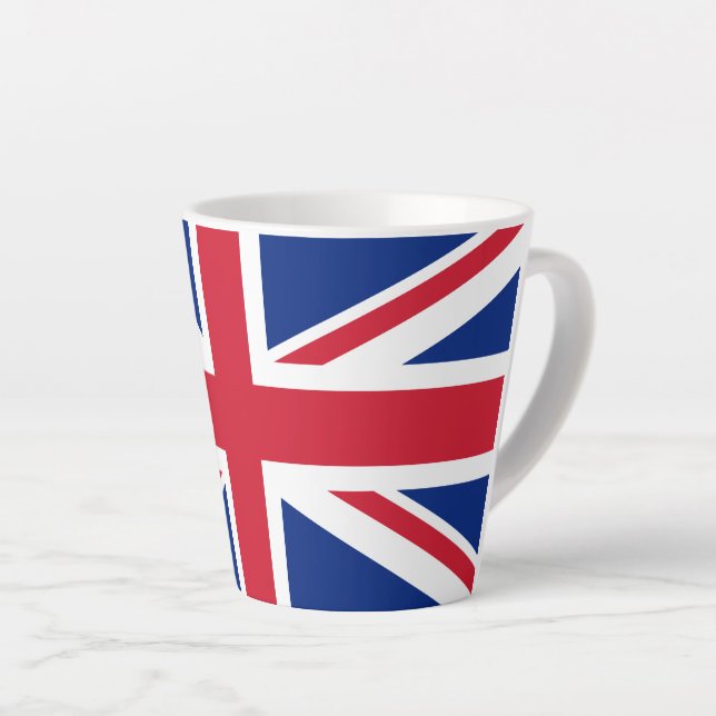 Caneca De Café Latte Latte Mug British Flag (Ângulo direito)