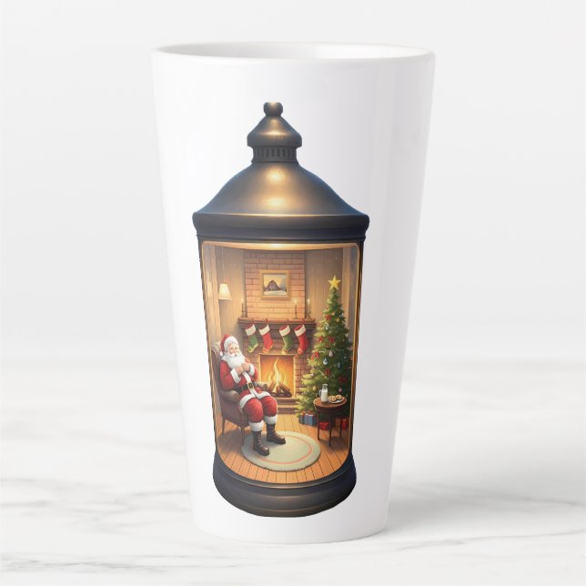 Caneca De Café Latte Latte Mug-Christmas Lantern (Frente)