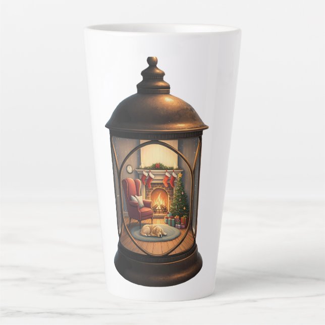 Caneca De Café Latte Latte Mug-Christmas Lantern (Frente)