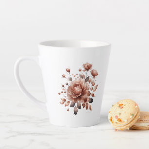Caneca De Café Latte Latte Mug com a Elegante Rose Bouquet