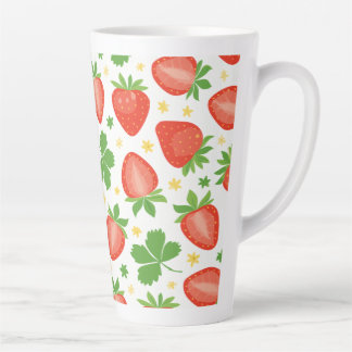 Caneca De Café Latte Latte Mug com Morangos