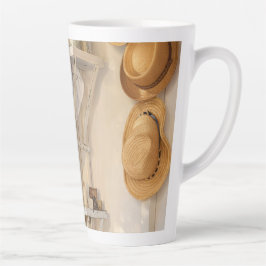 Caneca De Café Latte Latte Mug Curtain in the Wind