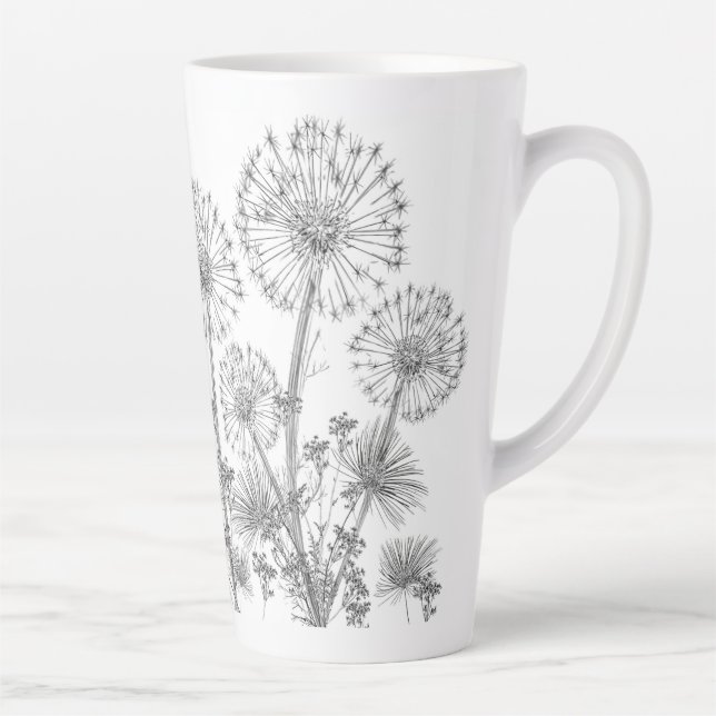 Caneca De Café Latte Latte Mug Dandelions Floral (Direita)