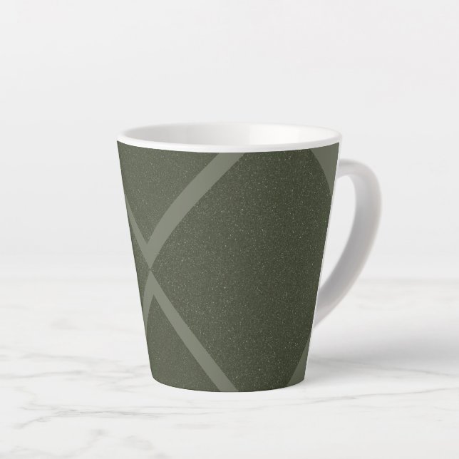 Caneca De Café Latte Latte Mug de Curva Cruzada Elegante em Verde-escur (Ângulo direito)