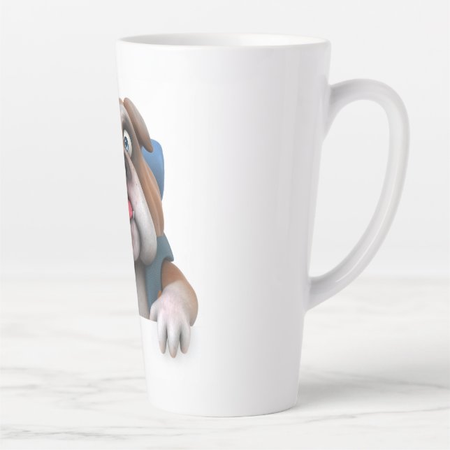 Caneca De Café Latte Latte Mug, embalador britânico de bulldog (Direita)