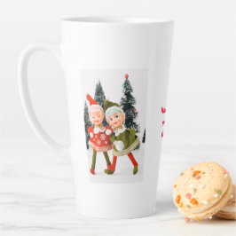 Caneca De Café Latte Latte Mug, Feliz Elf De Natal