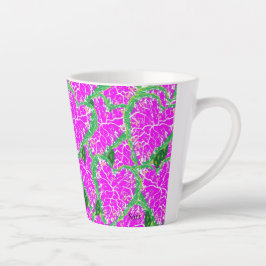 Caneca De Café Latte Latte Mug: Flor Tropical