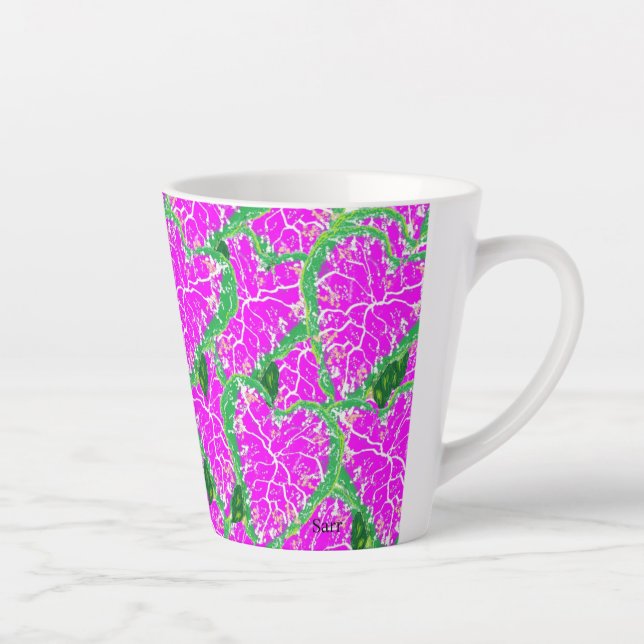 Caneca De Café Latte Latte Mug: Flor Tropical (Direita)