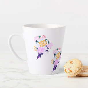 Caneca De Café Latte Latte Mug: Flores de Mola